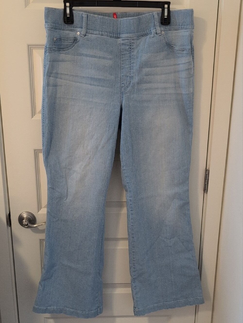 SPANX Flare Leg Jeans Light Blue Denim with Tummy Control Pull On Plus Size 3X